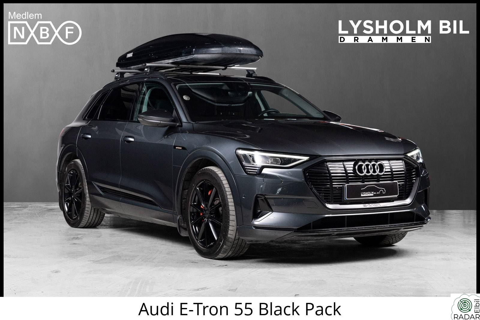 AUDI E TRON 55 55 Black Pack /Skiboks/1eier/R.kamera/ACC/Luft/LED/Krok