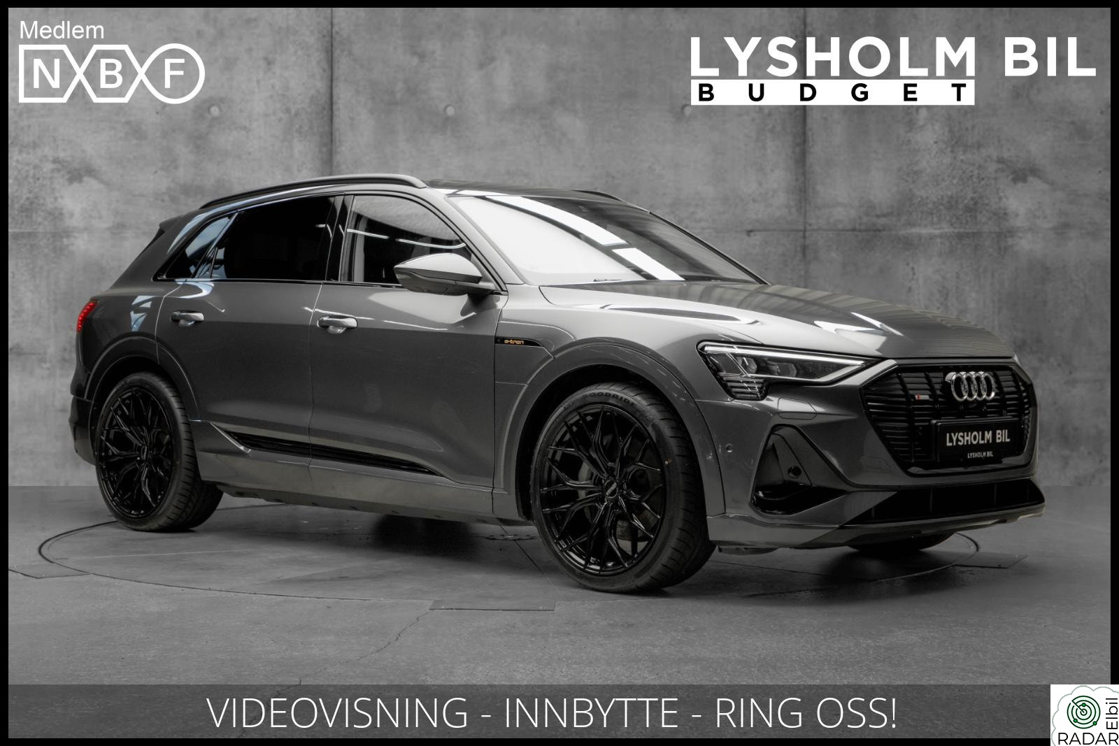 AUDI e-tron 55 55 S-Line Sport/Krok/Sort optikk/Pano/360-kam/SoftClose