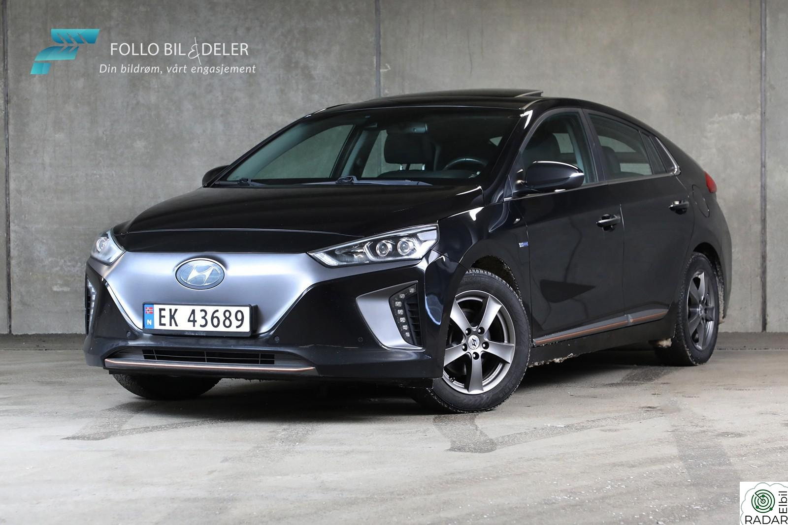 HYUNDAI IONIQ ELECTRIC,280KM,EU OK TIL 04.2027,ACC,RYGGE.K,BLUE.T+++