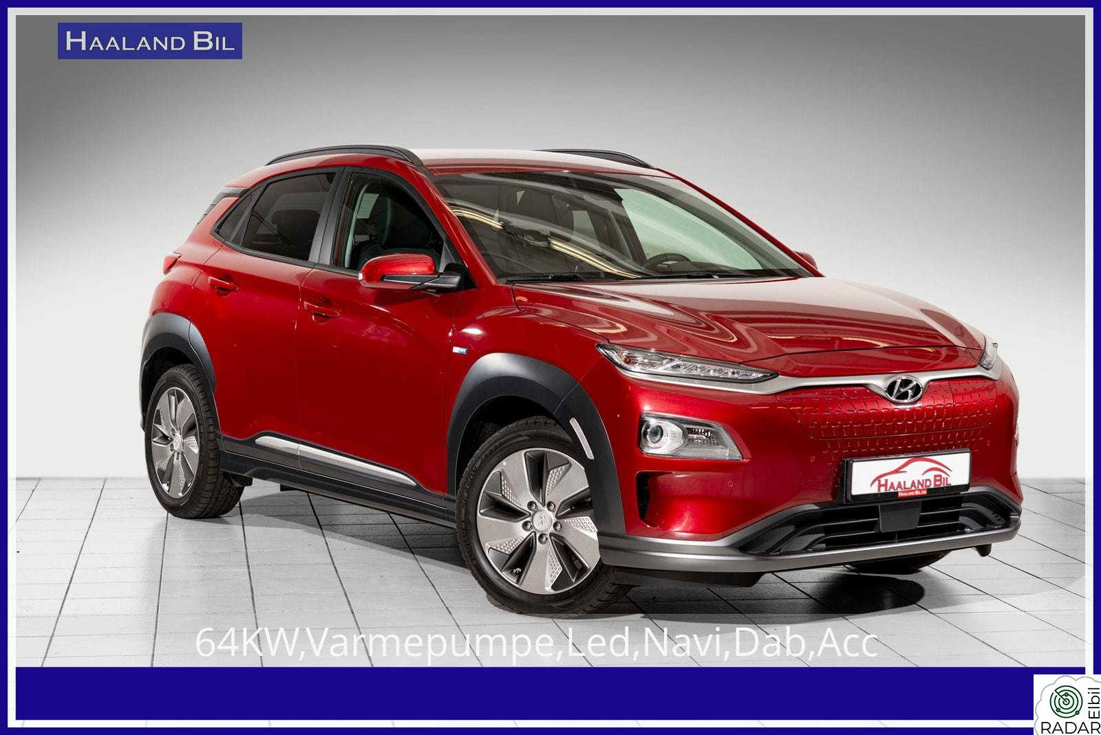 HYUNDAI Kona 64KW/VARMEPUMPE/LED/NAVI/HELSKINN/ACC/DAB/KRELL/HUD/