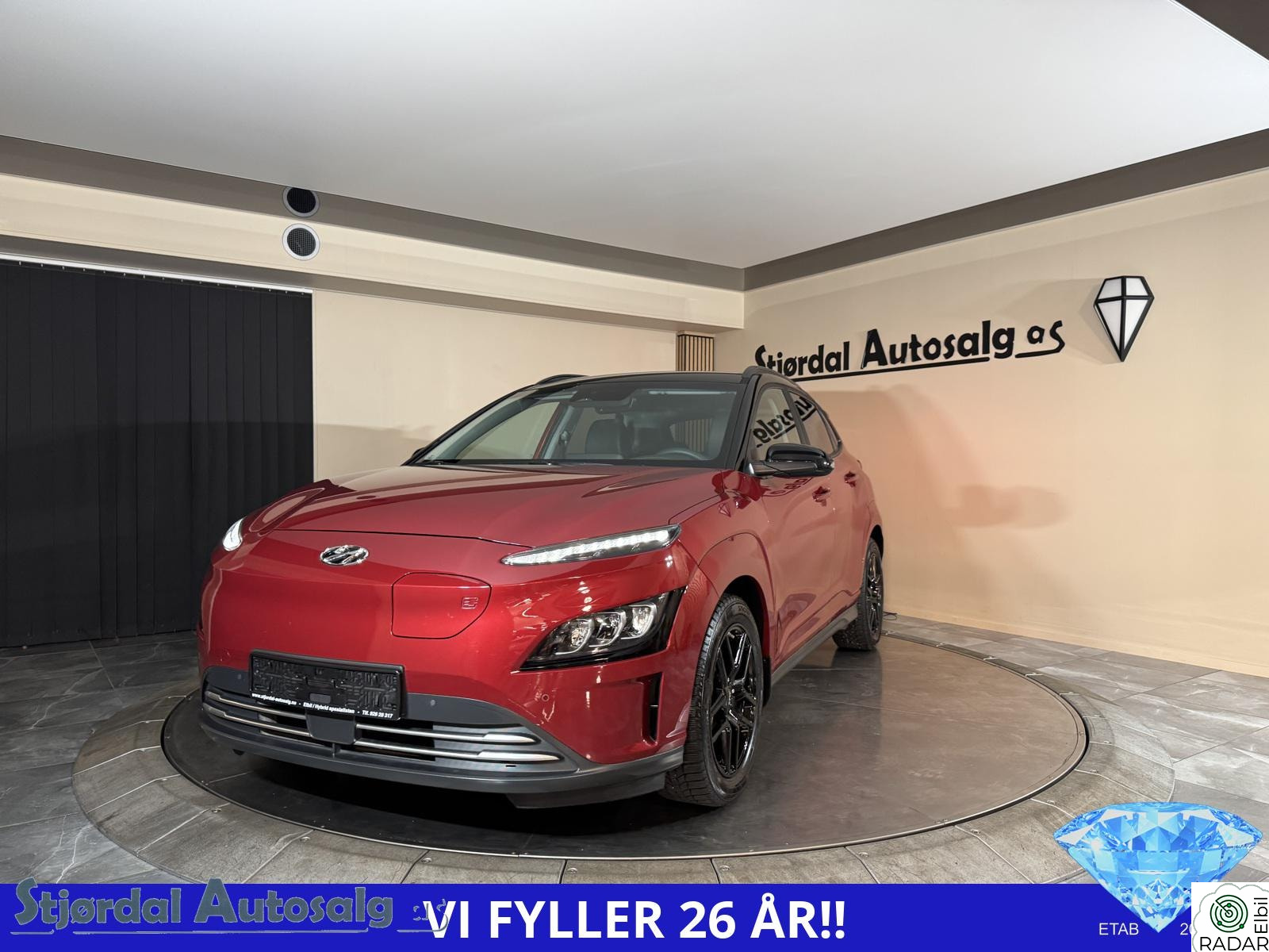 HYUNDAI Kona 64kWh 204Hk LR/Premium/Skinn/Navi/App/Kamera/1eiers bil