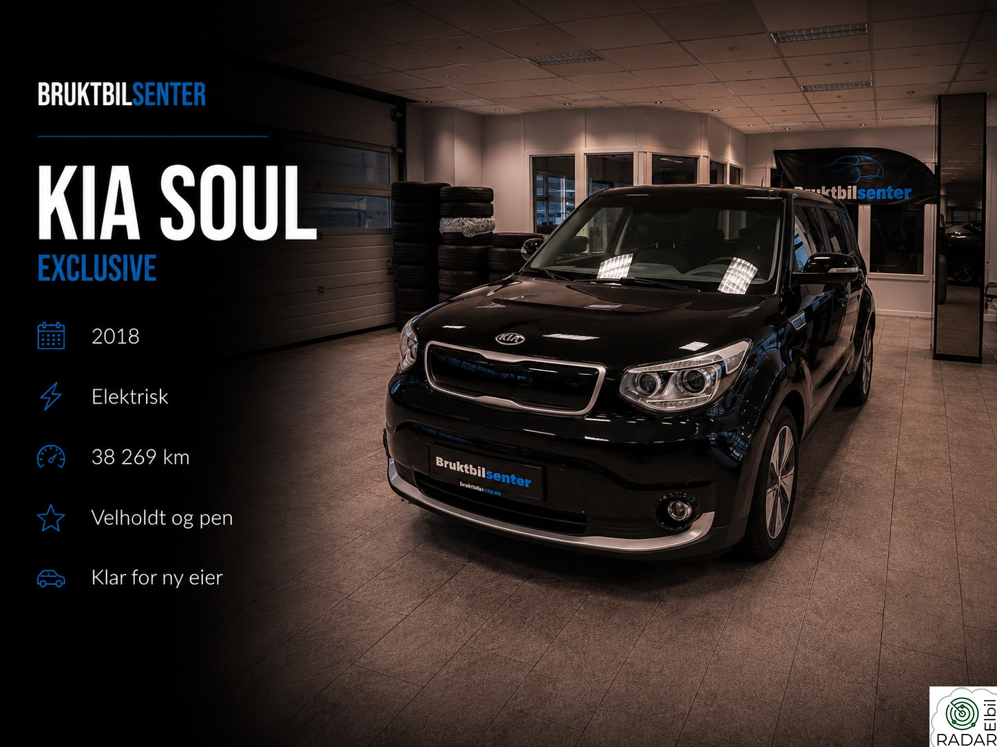 KIA SOUL Exclusive 30kWh | Kun 38.269km | Meget velutstyrt