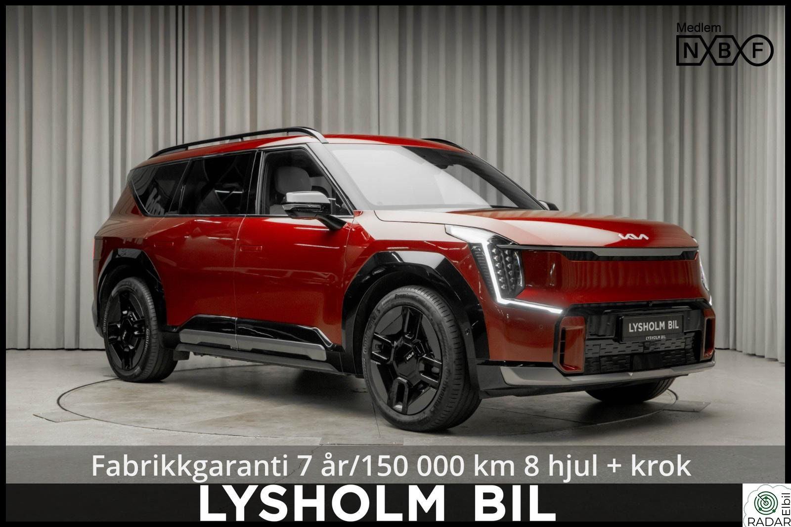 KIA EV9 GT-Line AWD 6-seter/Meridian/HUD/Pano/Skinn/KROK/8 hjul
